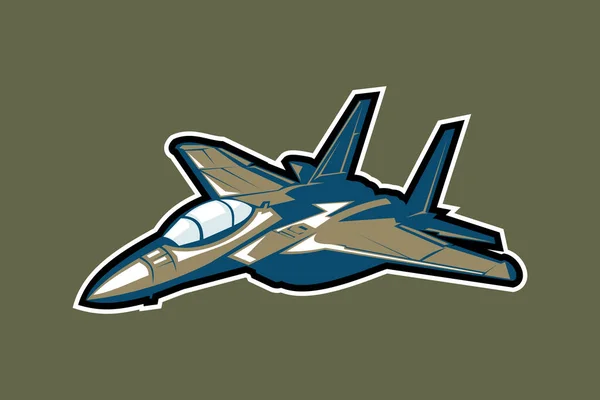 American Jet Combate Icono Ilustración Vectorial — Archivo Imágenes Vectoriales