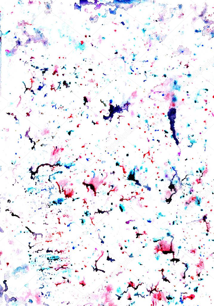 Abstract multicolor splashes of watercolor paint