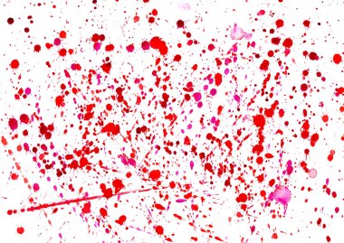 Kırmızı suluboya resimlerinin soyut sıçramaları