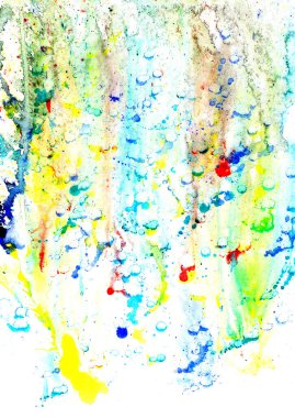 Soyut suluboya boya damlaları. Renkli doku. Tasarım illüstrasyonu