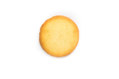 Beyaz arka plan üzerinde izole kısa pasta kurabiye.