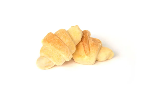 Mini croissants isolados em fundo branco . — Fotografia de Stock