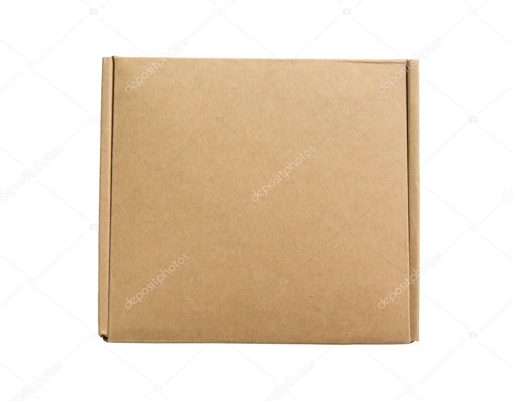 Cardboard box isolated on a white background.