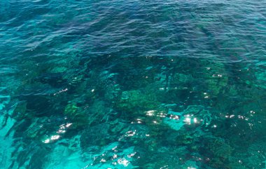 Okyanus su doku, açık mavi deniz.