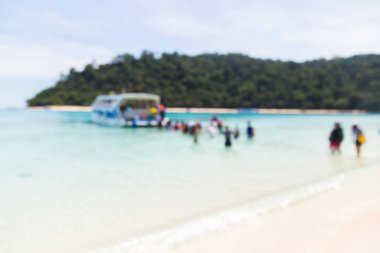 Beach görüntü arka planı, Koh rok, Tayland için insanlar ile.