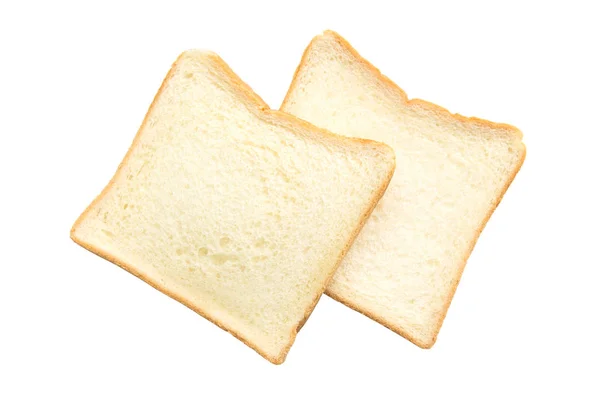 Pão fatiado isolado no fundo branco. — Fotografia de Stock