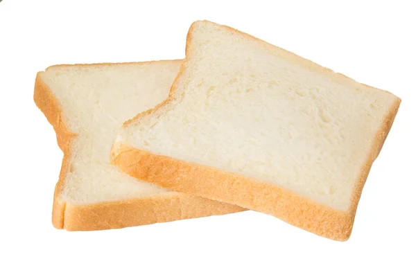Pão fatiado isolado no fundo branco. — Fotografia de Stock