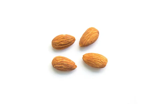 Almonds isolated on white background. — Stock Photo, Image