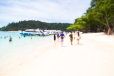 Beach görüntü arka planı, Koh rok, Tayland için insanlar ile.