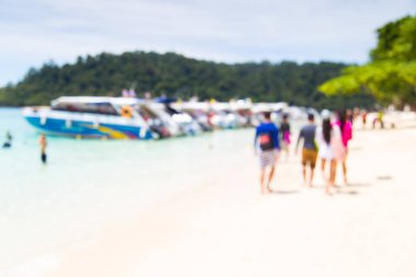 Beach görüntü arka planı, Koh rok, Tayland için insanlar ile.