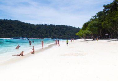 Beach görüntü arka planı, Koh rok, Tayland için insanlar ile.