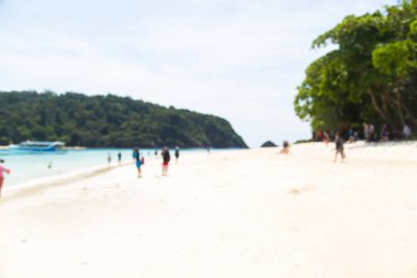 Beach görüntü arka planı, Koh rok, Tayland için insanlar ile.