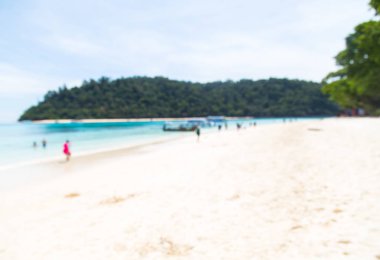 Beach görüntü arka planı, Koh rok, Tayland için insanlar ile.