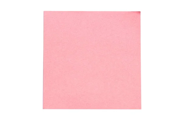Note Adesive Bianche Rosa Isolate Sfondo Bianco — Foto Stock