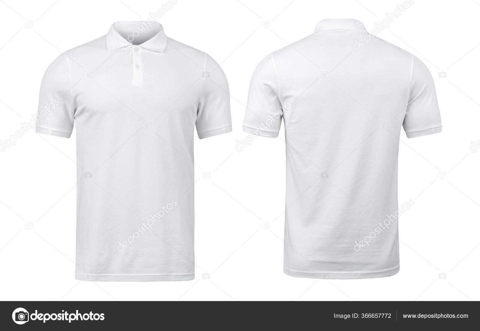 White Polo Shirts Mockup Front Back Used Design Template Isolated ...