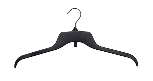 Cintre Noir Pour Vêtements Suspendus Isolé Sur Fond Blanc Avec — Photo
