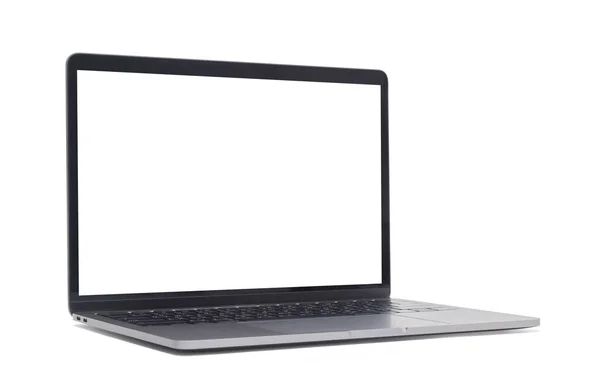 Laptop Mit Leerem Bildschirm Isoliert Auf Weißem Hintergrund Mit Clipping — Stockfoto