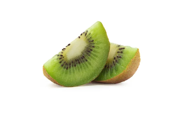 Kawałek Dojrzałych Owoców Kiwi Odizolowany Białym Tle Ścieżką Wycinania — Zdjęcie stockowe