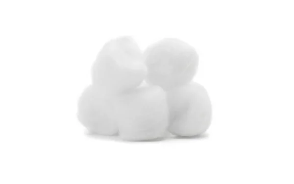 Balls Fluffy Cotton Wool Isolated White Background — Stock Photo, Image