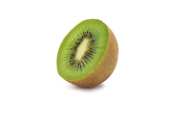 Halbreife Kiwi Früchte Isoliert Auf Weißem Hintergrund Mit Schnittpfad — Stockfoto
