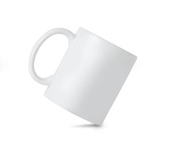 Weiße Tasse Becher Attrappe Für Ihr Design Isoliert Auf Weißem — Stockfoto