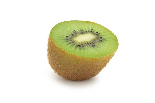 Halbreife Kiwi Früchte Isoliert Auf Weißem Hintergrund Mit Schnittpfad — Stockfoto