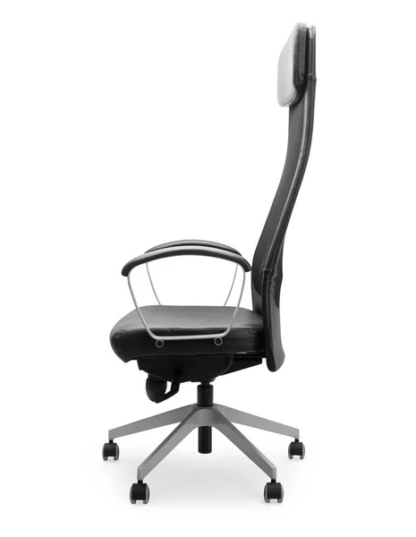 Black Office Chair Isolated White Background Clipping Path — Stock Photo, Image