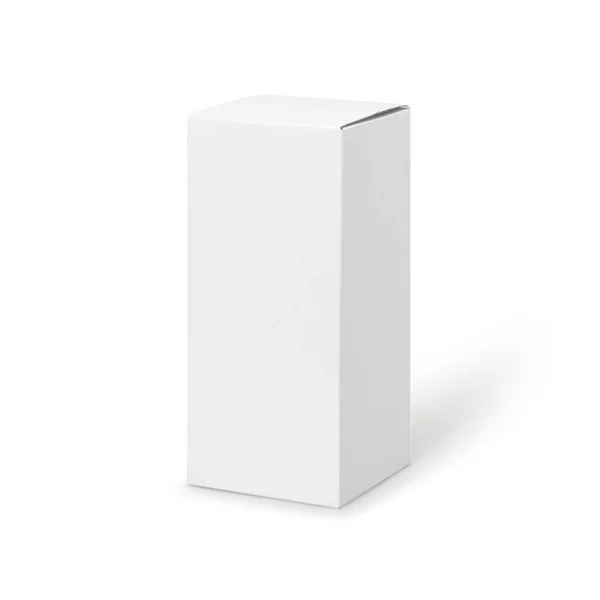 White Box Product Tall Shape Packaging Front View Isolated White — Stock Photo, Image