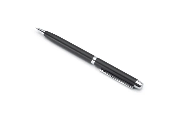 Penna Metallo Nero Isolato Sfondo Bianco Con Percorso Ritaglio — Foto Stock
