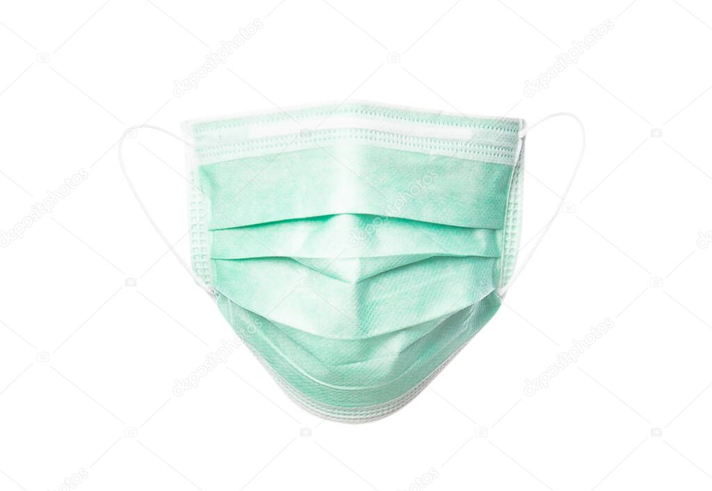 Medical mask or Surgical mask isolated on white background with clipping path, Prevent infection, 2019-nCoV or coronavirus. Airborne respiratory illness such as pm 2.5 fighting and flu.