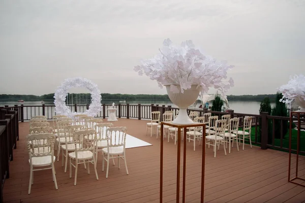 Arco Registro Casamento Decorado Com Flores — Fotografia de Stock