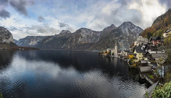 Vista Panorámica Del Pueblo Hallstatt Lago Hallstatter Los Alpes Austríacos — Foto de Stock