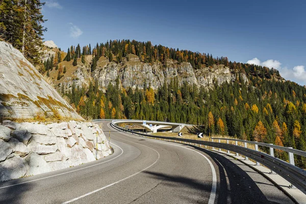 Curved Asphalt Road Bridge Italian Alps South Tyrol — ストック写真