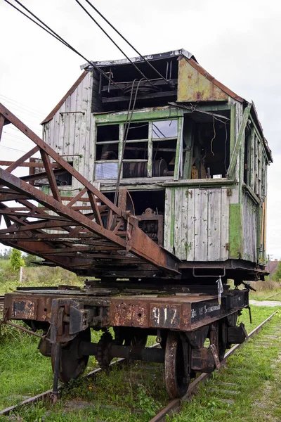 Velho Vagão Trem Vintage Usado Para Trabalho Industrial — Fotografia de Stock