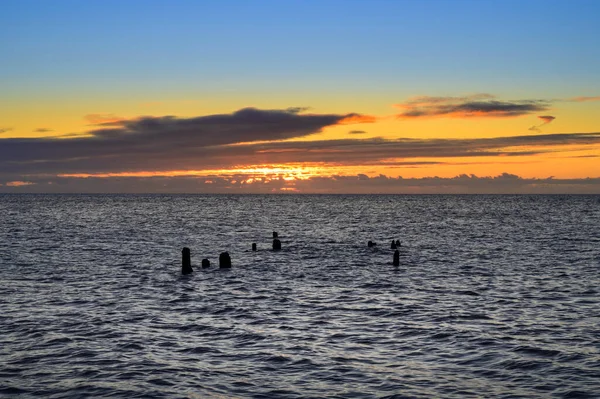 Belo Nascer Sol Calmo Sobre Mar Báltico — Fotografia de Stock