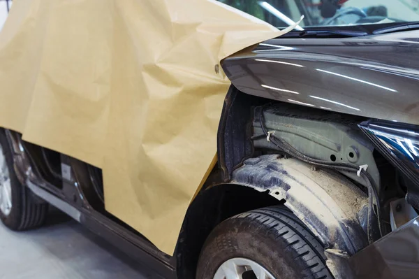 Automóvil Preparado Para Pintar Detalles Del Coche Piezas Exteriores —  Fotos de Stock