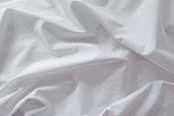 Tecido Branco Enrugado Antes Passar Como Fundo Roupa Limpa Conceito — Fotografia de Stock