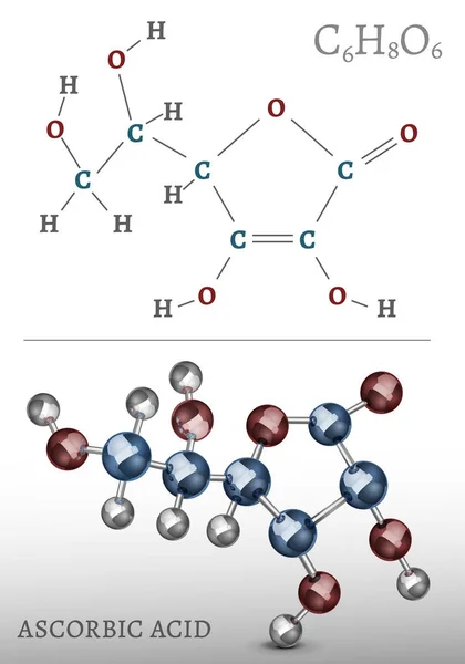 Askorbinsyra molekyl — Stock vektor