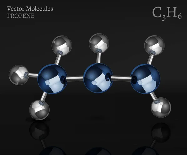 Propeno Molécula 01 A — Vector de stock