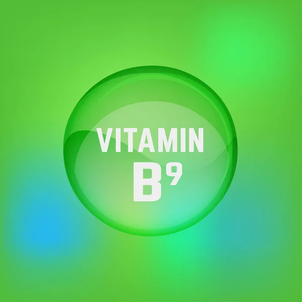 Vitamina B9 02 A — Vetor de Stock