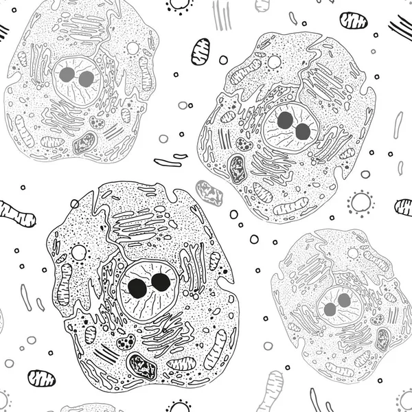 Handdrawn Cell mönster — Stock vektor