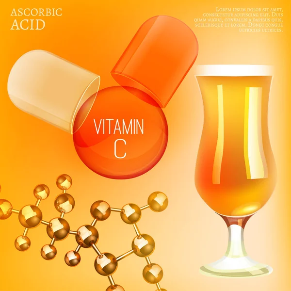 Vitamine C afbeelding — Stockvector