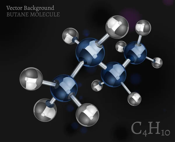 Butane Molecule Image — Stock Vector