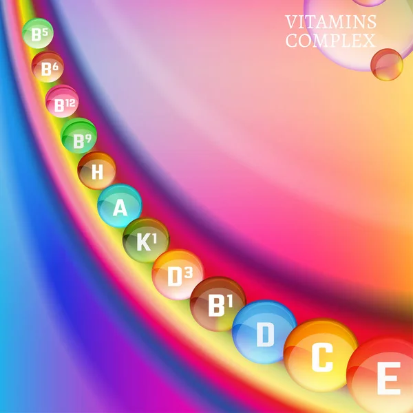 Vitaminas Rainbow 04 A — Vector de stock