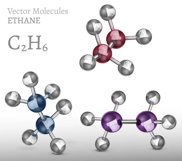 Conjunto de moléculas de etano — Archivo Imágenes Vectoriales