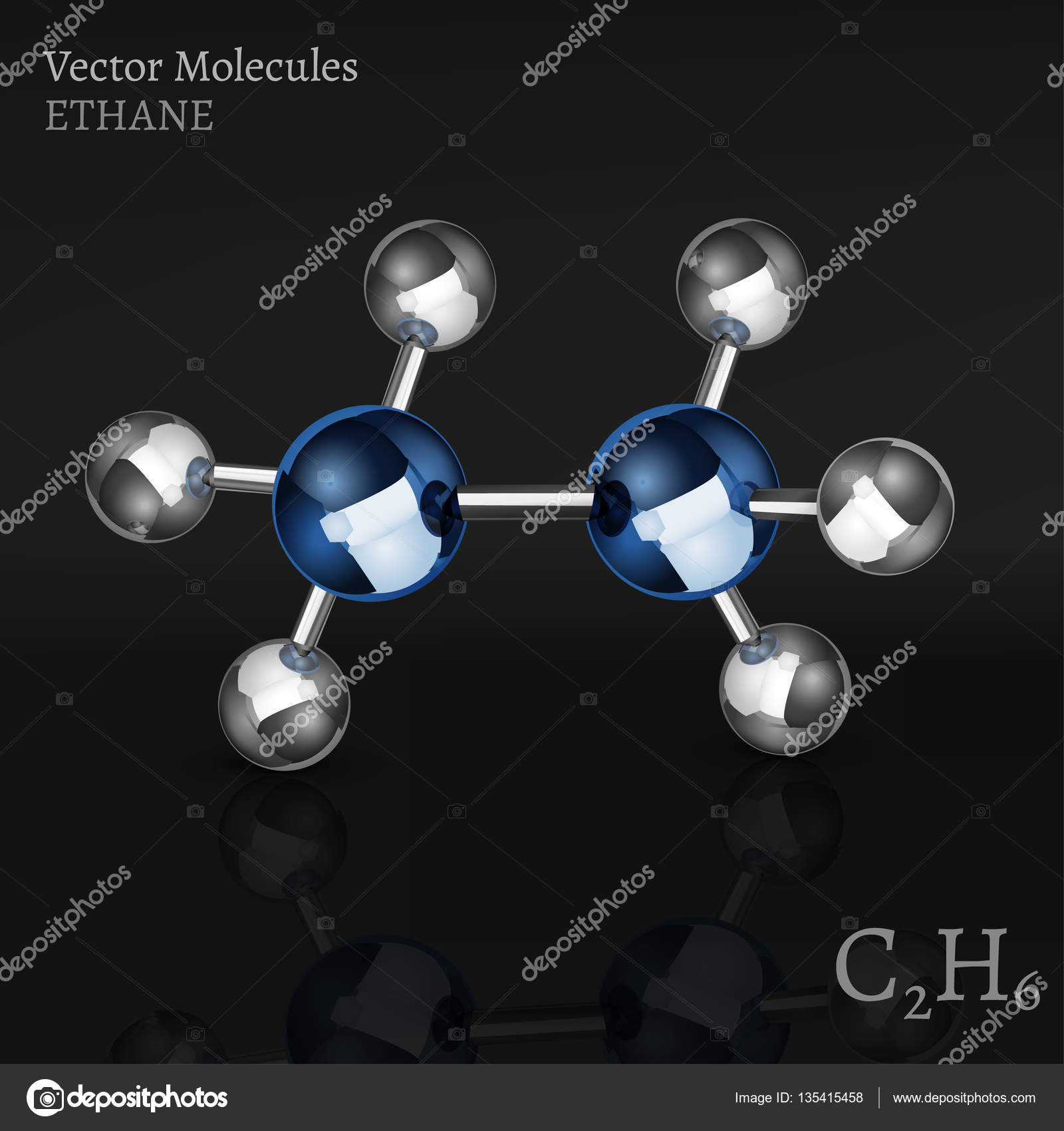 #135415458 Vector Molecule \u2014 Stock Image annyart Ethane ©