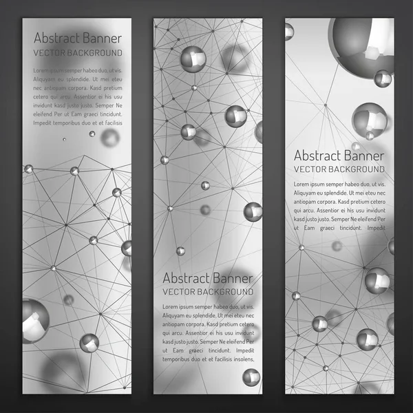 Banners de partículas de plata — Archivo Imágenes Vectoriales