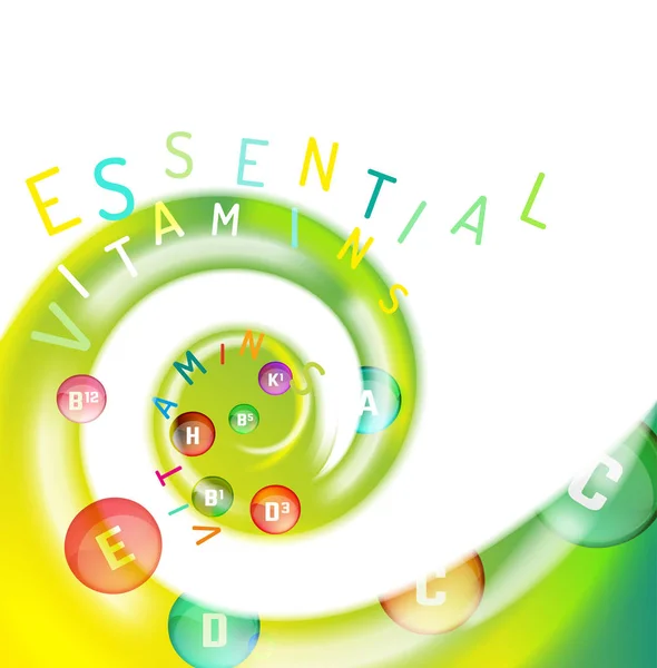 Vitamin Complex Swirl — Stock Vector