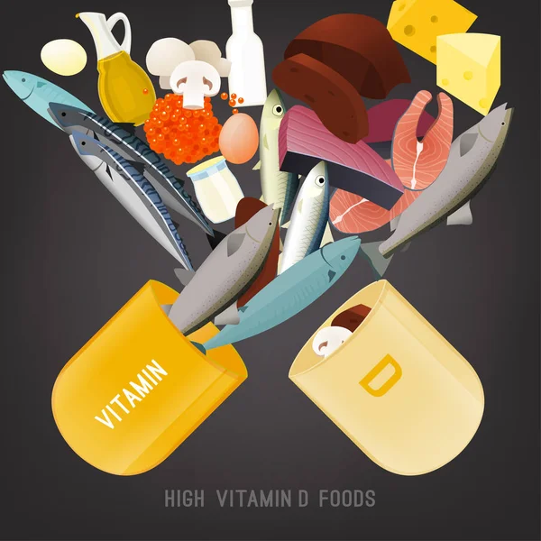 D-vitamin az élelmiszer — Stock Vector