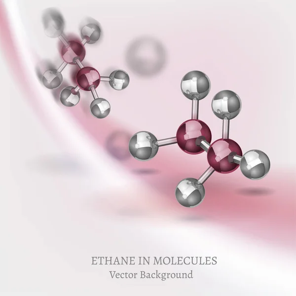 Etano Moléculas Fondo — Vector de stock